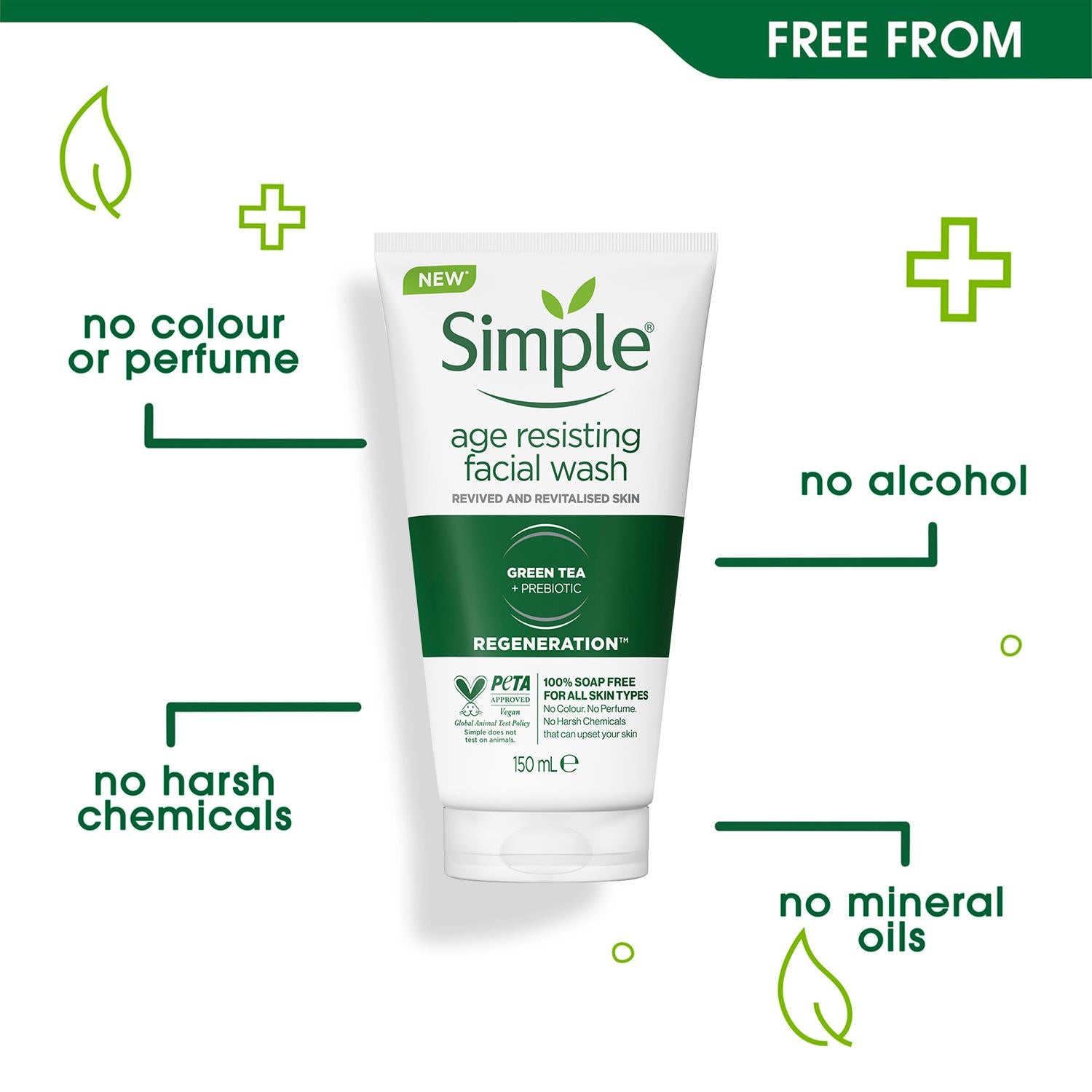 Simple Regeneration Facial Wash, 6pk X 150ml