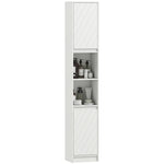 HOMCOM Narrow Bathroom Storage Cabinet With Open Compartment, White