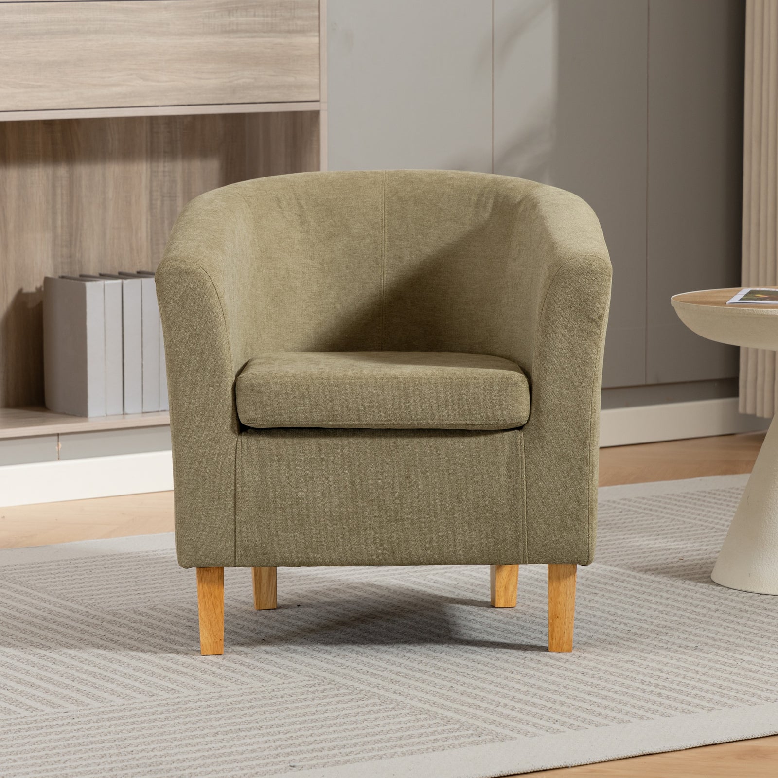 Millie Fabric Accent Chair | Eggshell Green