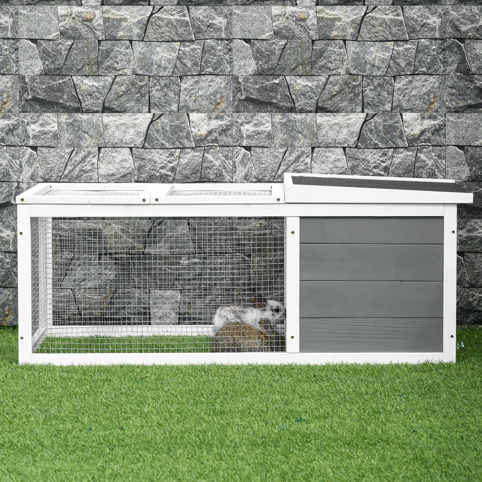 Rabbit Hutch Animal Cage Pet Run Cover, With Water-resistant Asphalt Roof