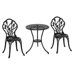 3 Piece Patio Bistro Set, Garden Table And Chairs W/ Hole