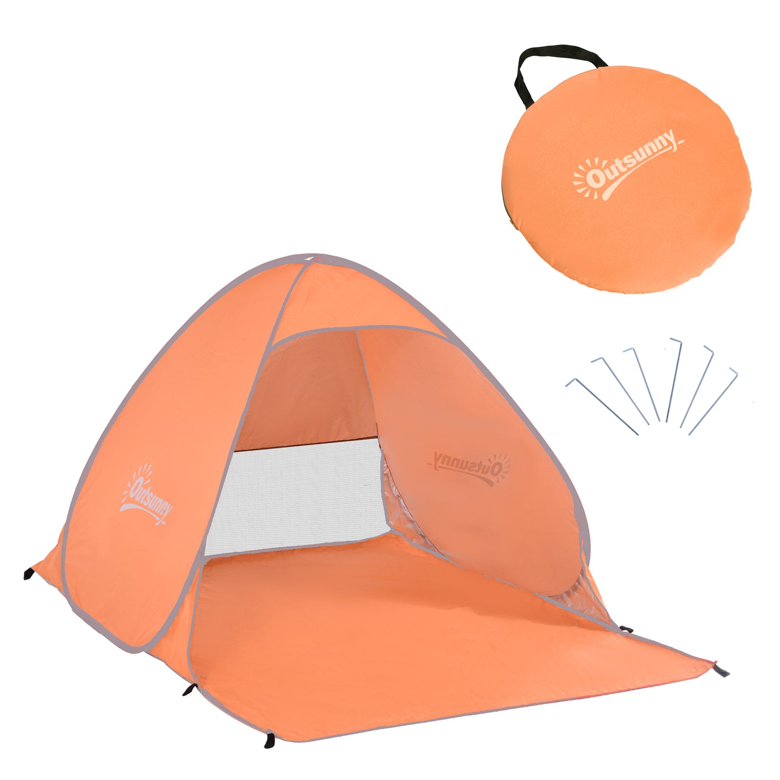 2-3 Person Pop Up Tent Camping Tent Sun Shade Shelter | Orange