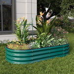 Galvanized Metal Raised Garden Bed – Elevated Planter Box With Safety Edging, Green, 120cm/160cm W X 80cm D X 30cm H | Large | Green
