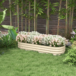 Galvanised Raised Garden Bed Planter Box With Safety Edging | Cream