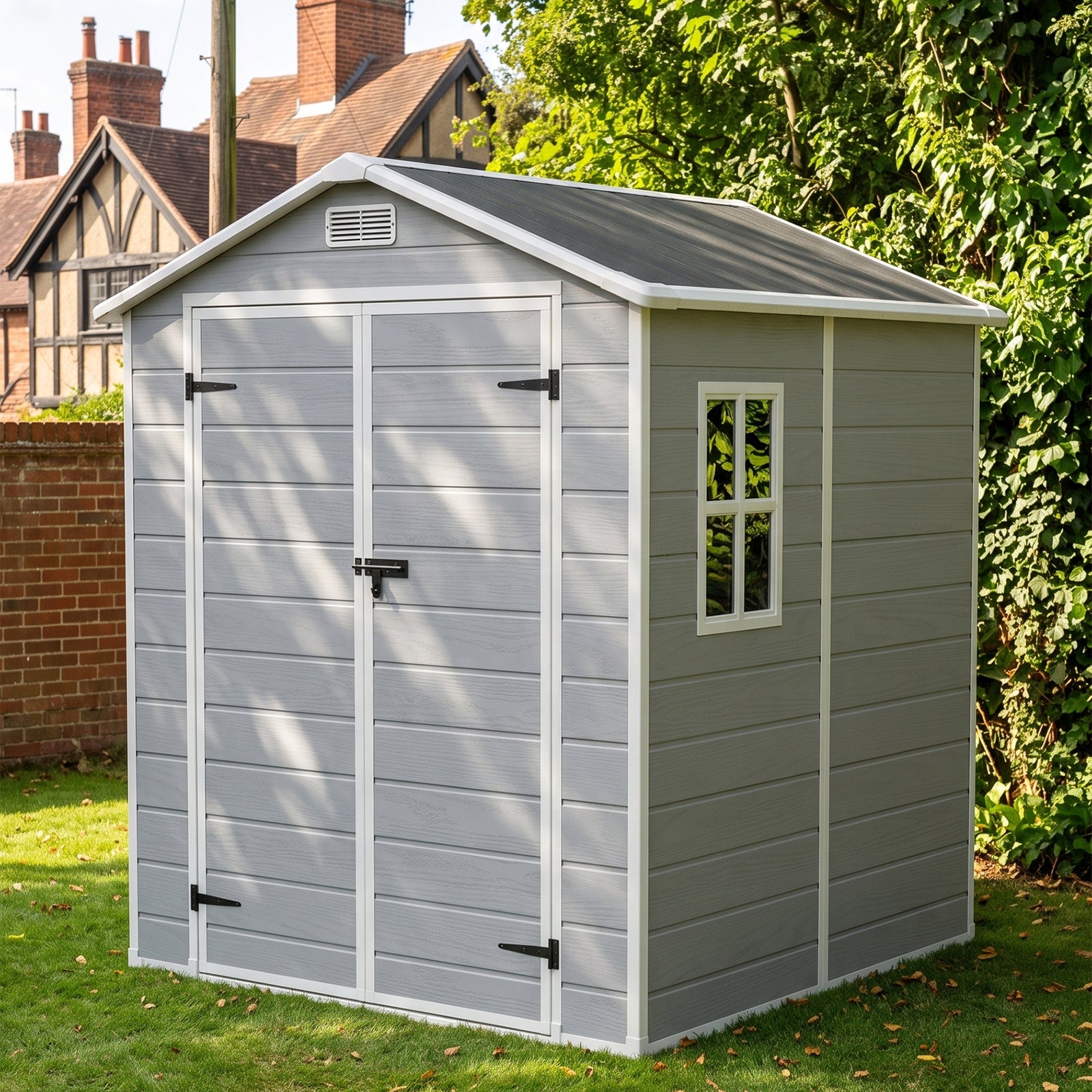 6x6 Ft Outdoor Garden Plastic Storage Shed | Grey