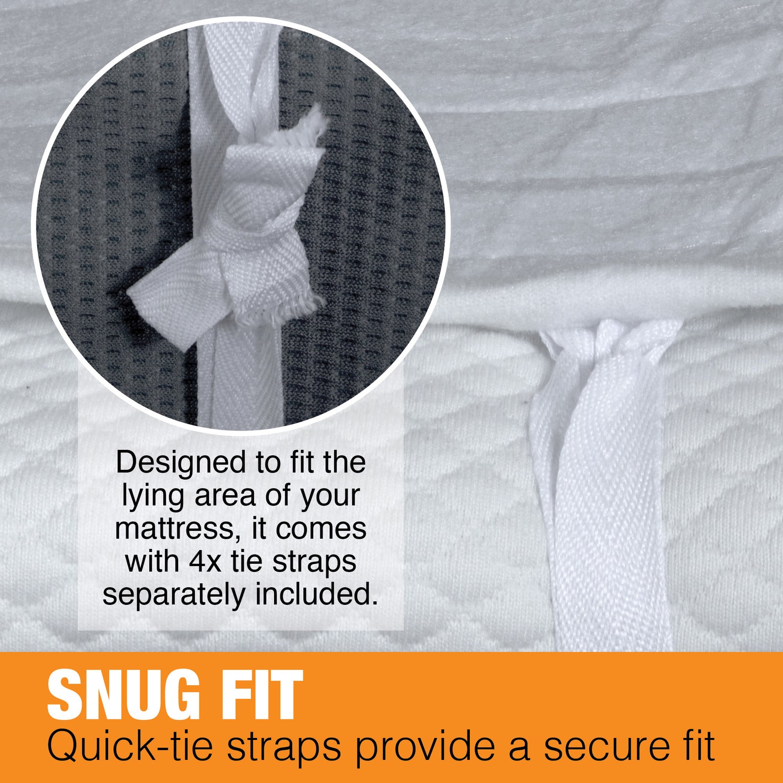 Electric Heated Blanket Underblanket Heated Sheet & Secure Ties 3 Heat Settings | Single | White