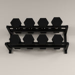 SPORTNOW Wall-mounted Dumbbell Rack, 2-tier Steel Design, Black
