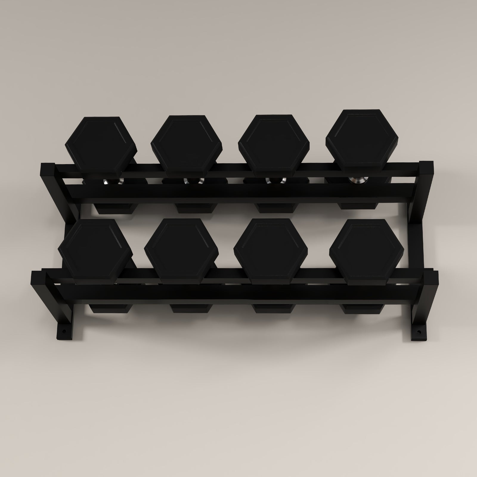 SPORTNOW Wall-mounted Dumbbell Rack, 2-tier Steel Design, Black