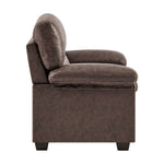 Bonded Faux Leather Armchair Sofa | Dark Brown