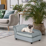 Pet Sofa Dog Chair Cat Couch W/ Storage, Cushion - Light Grey