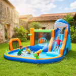 AIYAPLAY Inflatable Bouncy Castle For Kids Sharks Theme With Slide, Ball Pit