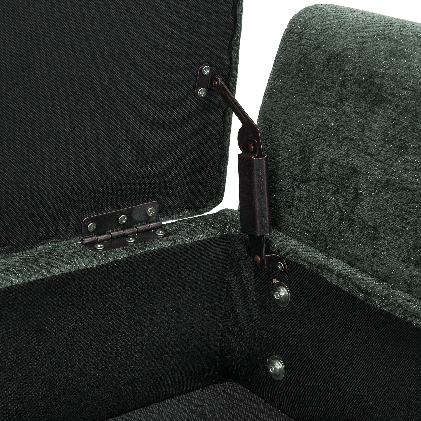 Modern Upholstered Storage Bench | Green