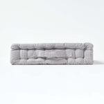 Rajput Ribbed Cotton Floor Cushion | 40cm x 40cm | Silver Grey