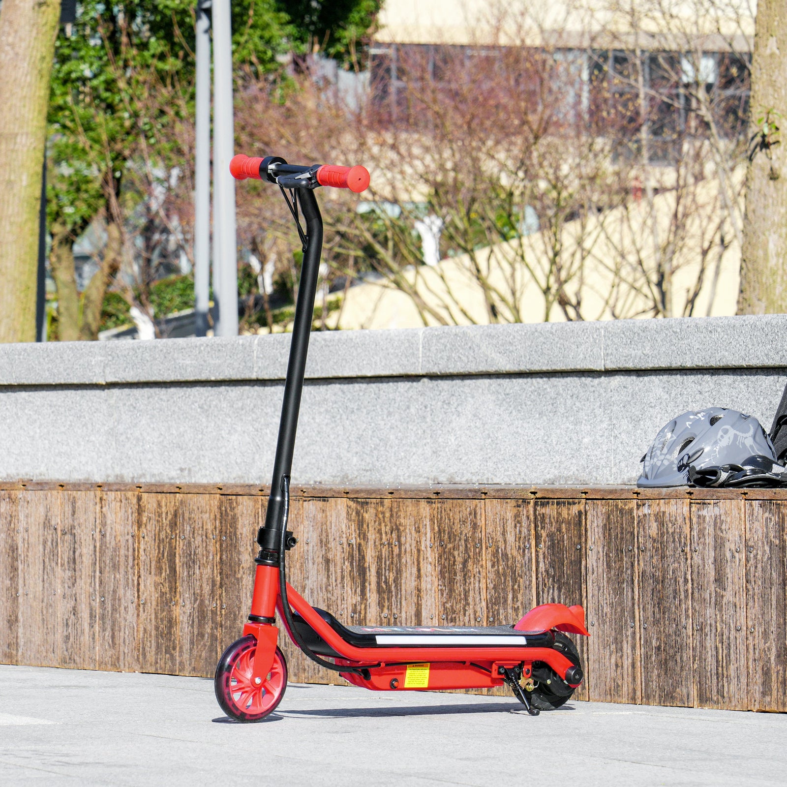 Electric Scooter For 6-14 With Dual Brakes & Colourful Light | Red