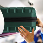 56x45x25cm Large Cabin Carry On Case - Overhead Luggage Suitcase - 4 Spinner Wheels - Abs Shell | 56 x 45 x 25cm | Forest Green