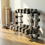 SPORTNOW 4-tier Dumbbell Rack, Heavy-duty Weight Rack For Dumbbells, Black