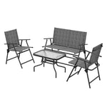 Outdoor 4 Pieces Patio Set, Mesh Fabric | Light Grey