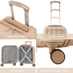 45x36x20cm Lightweight Underseat Cabin Carry On Suitcase - 100+ Airline Approved - Hard Shell Luggage - 4 Wheels - Bubble Design | Cabin | Champagne