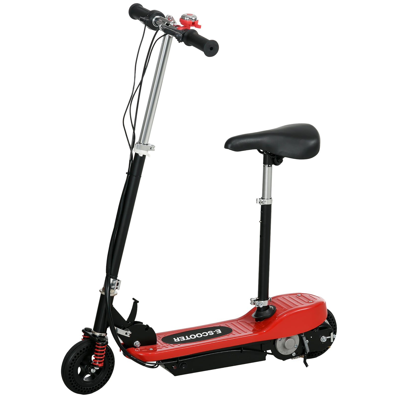 Folding Electric Scooter W/ Warning Bell, For Ages 4-14 | Red