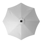 3m Solar Led Patio Umbrella, Outdoor Parasol With 16 Led Tubes, Crank Lift & Push Button Tilt Without Base | One Size | Light Grey