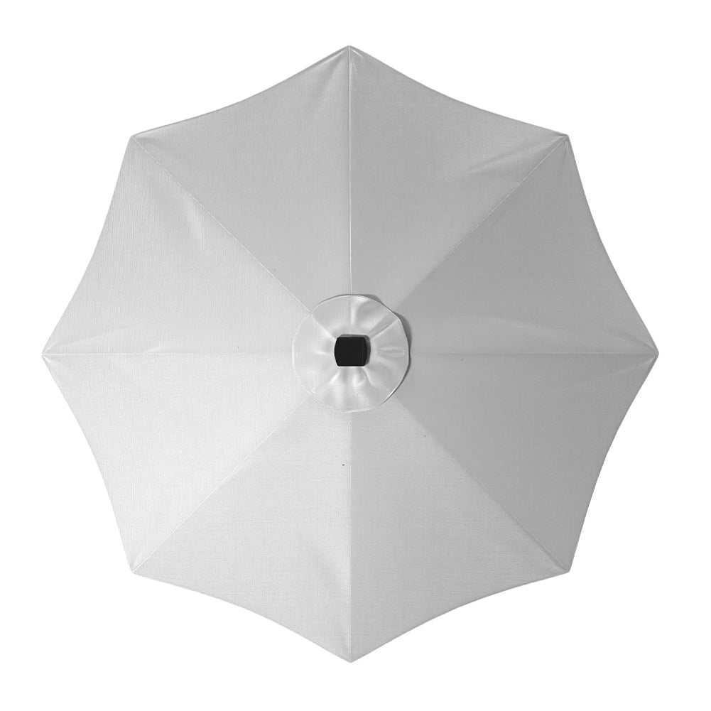 3m Solar Led Patio Umbrella, Outdoor Parasol With 16 Led Tubes, Crank Lift & Push Button Tilt Without Base | One Size | Light Grey