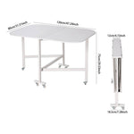 Folding Drop Leaf Table With 6 Wheels | White