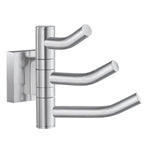 Chrome Swivel Swing Arm Triple Towel Hook Wall Mounted | Brushed Chrome