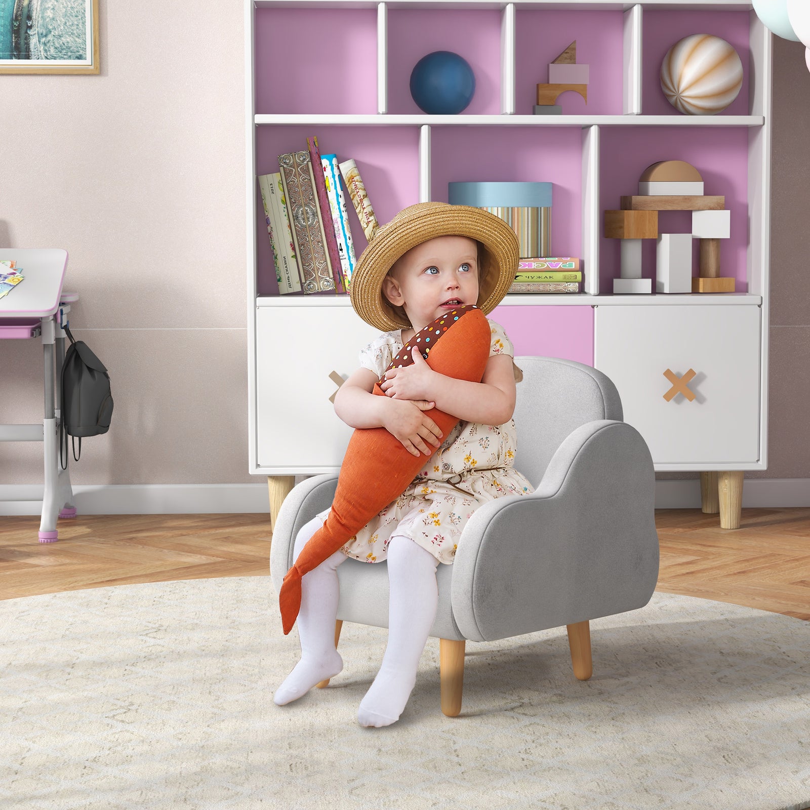 Cloud-shaped Toddler Armchair, Kids Chair, 1.5-3 Years