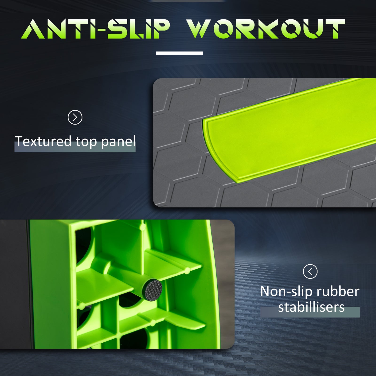 Aerobic Stepper Adjustable Height 3 Levels | Green
