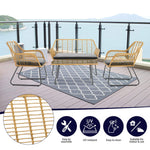 4-piece Wicker Pe Rattan Garden Furniture Set