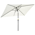 3x2m Patio Umbrella Canopy Tilt Crank | Cream
