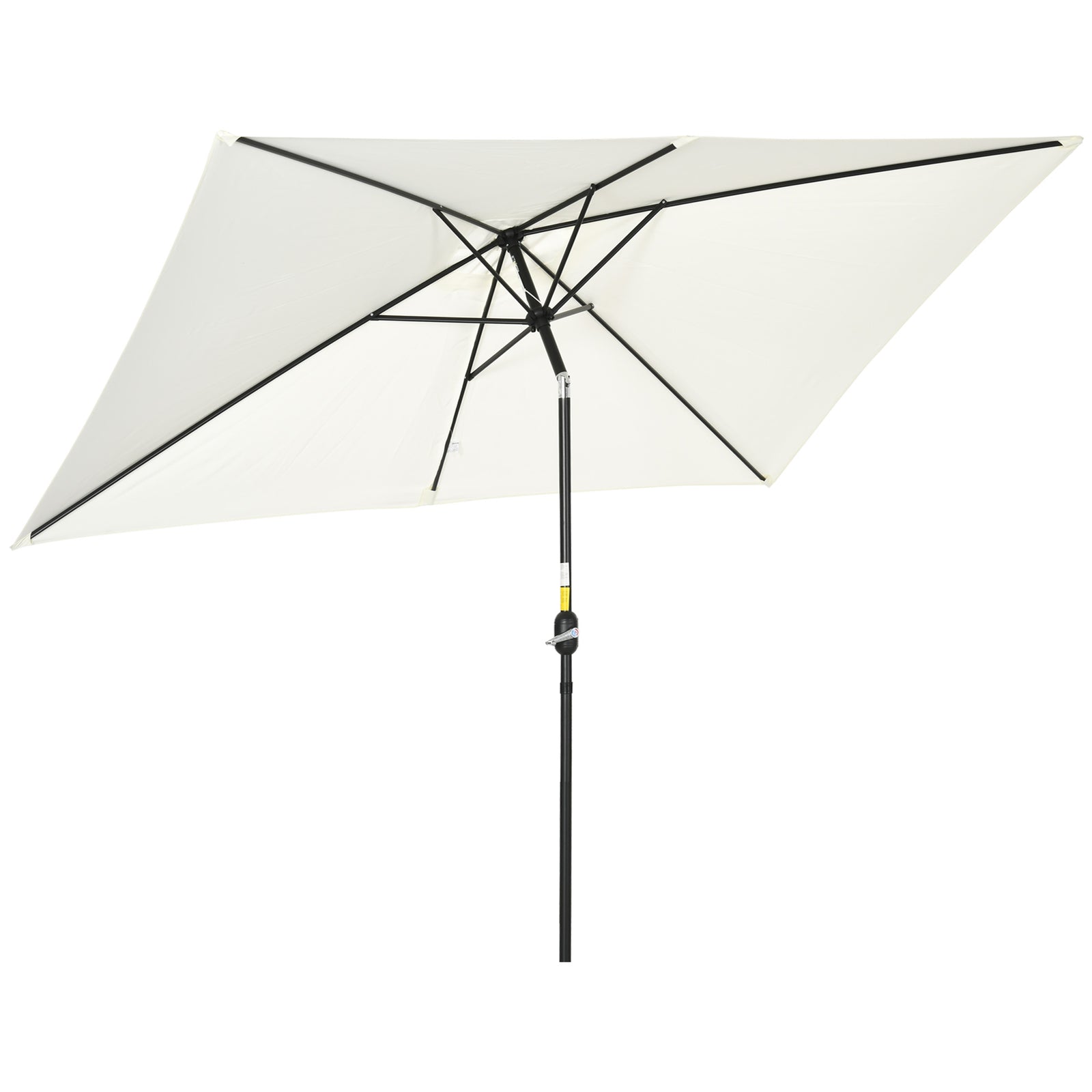 3x2m Patio Umbrella Canopy Tilt Crank | Cream