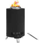 Stainless Steel Smokeless Wood Burning Firepit Garden | Black