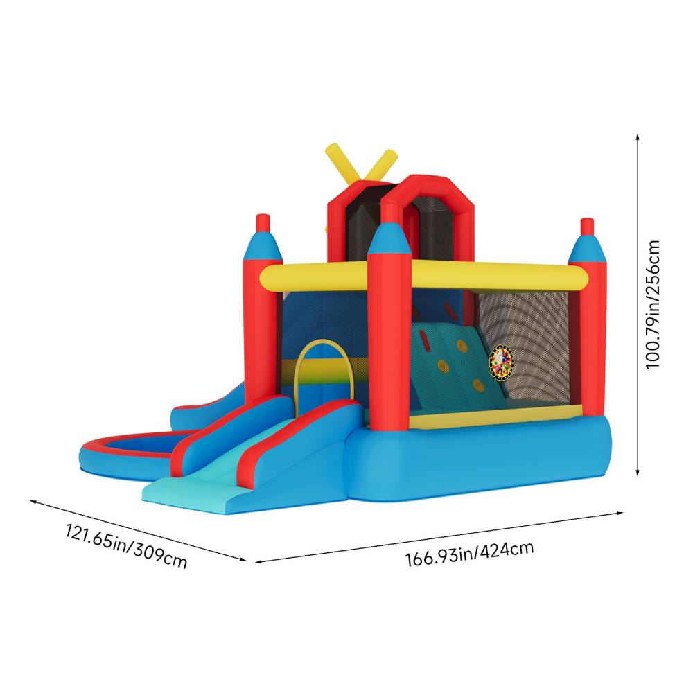 Breeins Large Inflatable Castle Bouncy House With Double Slides, Kids Bounce House Play Centre,heavy-duty Oxford Fabric, 480w Air Blower Included