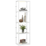 Led Floor Lamp With Glass Shelves, Dimmable Room Lamp | White