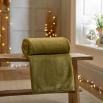 Snuggle Touch Microfibre Supersoft Fleece Throw | 140cm x 180cm | Chartreuse