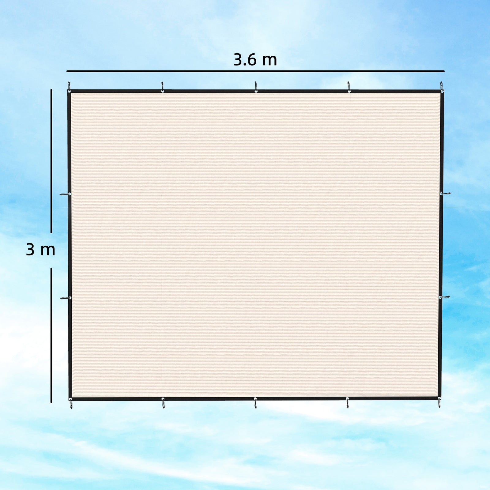 Sun Shade Sail With Uv Protection | 3 x 3.6m | Beige
