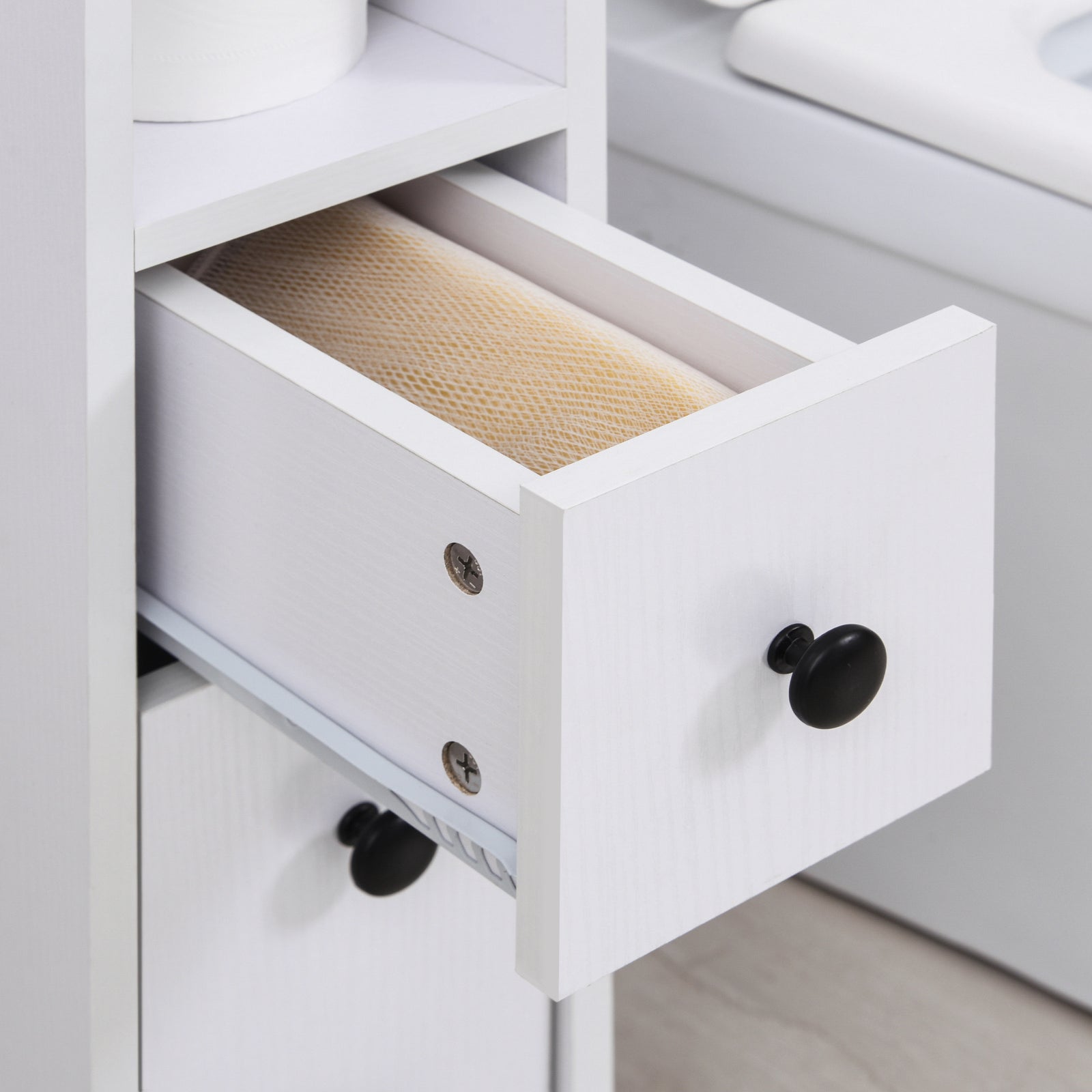 Slimline Bathroom Storage W/ 2 Drawers Wheels
