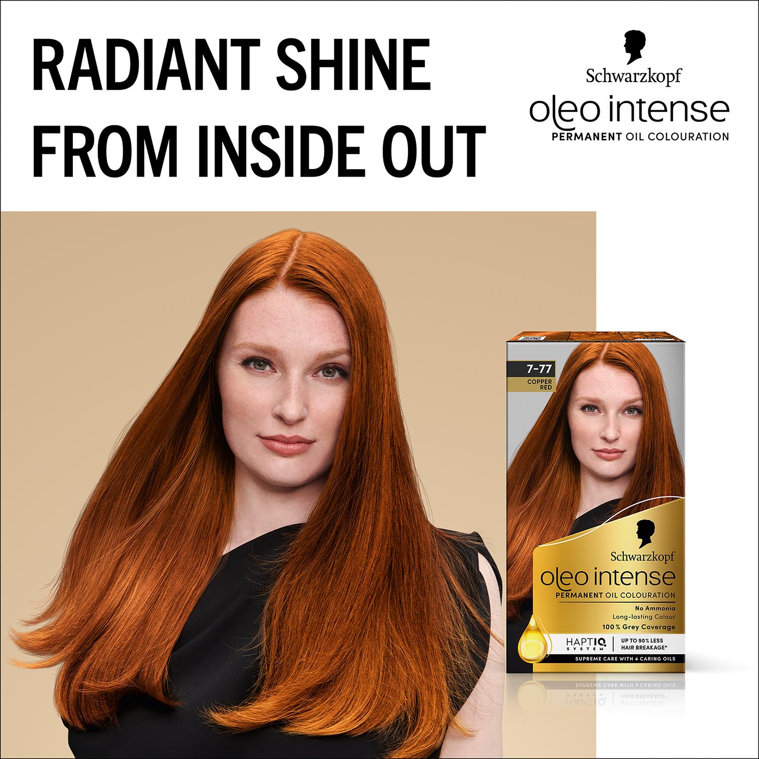 Schwarzkopf Oleo Intense Permanent Oil Colour Hair Dye 7-77 Red Ginger