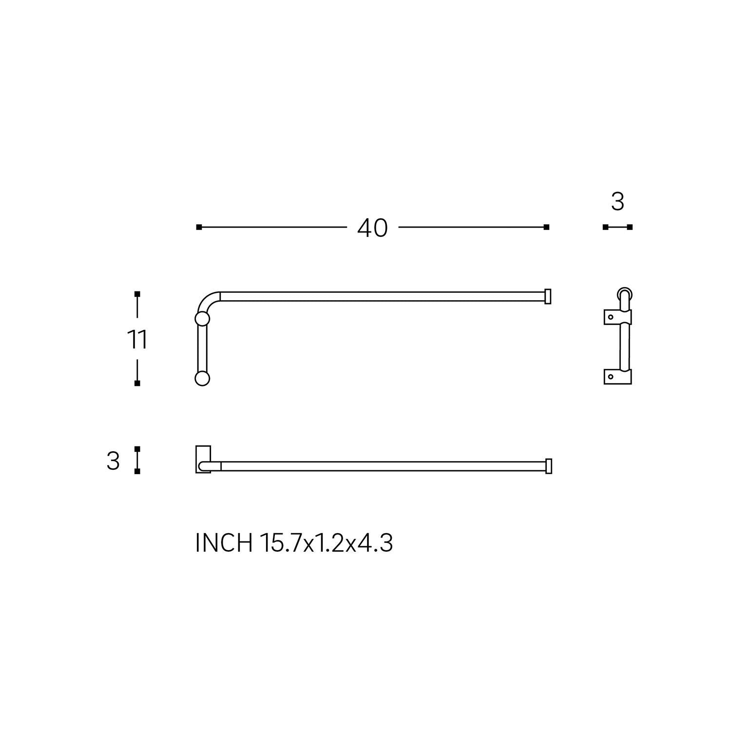 Swivel Towel Rack Glossy Stainless Steel Logic (40cm)