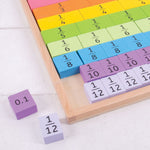 Wooden Fractions Tray, Kids Math Toy - 51 Pieces
