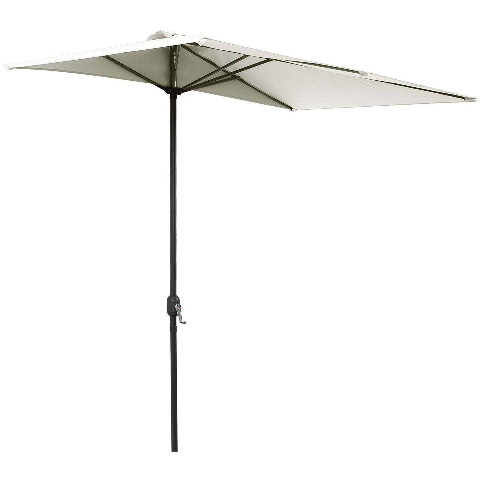 2.3m Half Round Parasol W/ Crank Handle | Beige