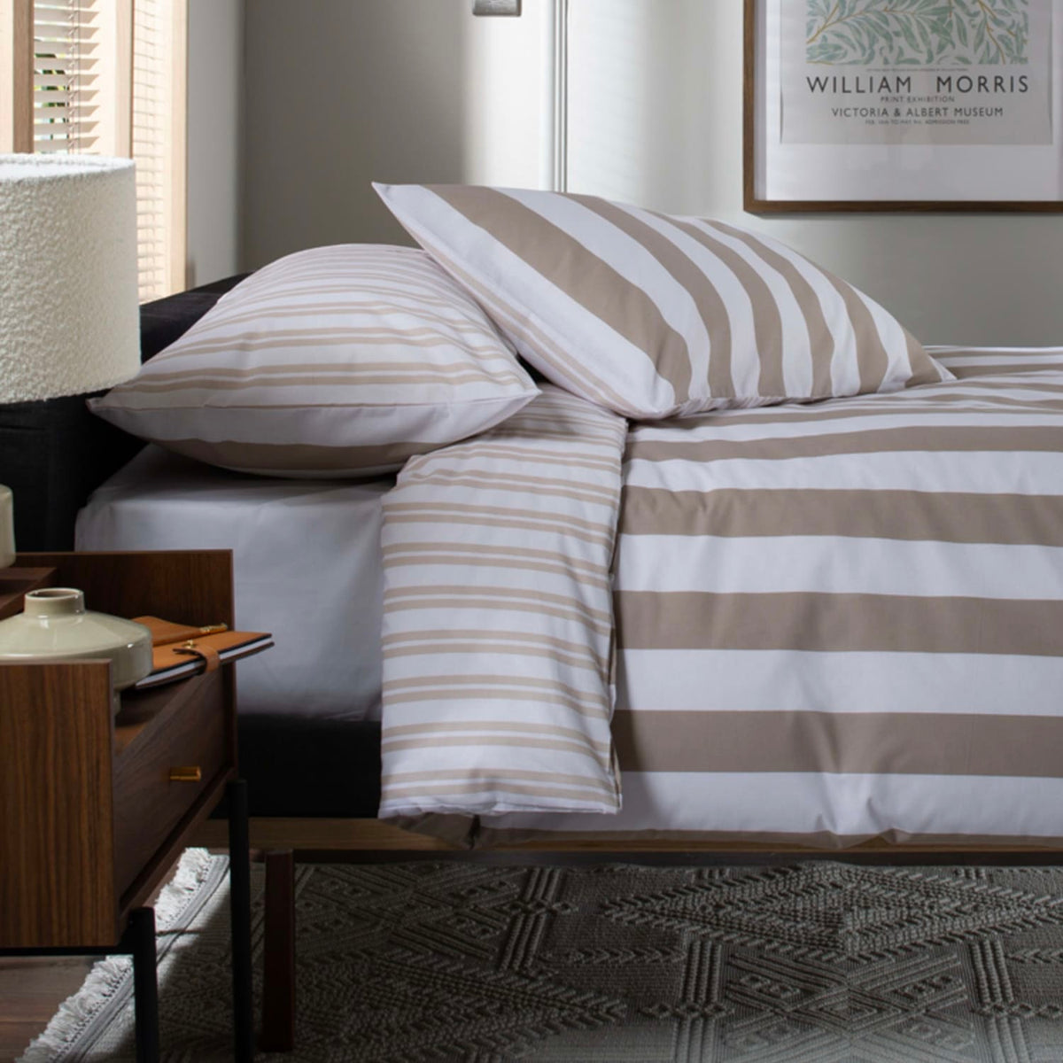 High Point Cotton Printed Duvet Cover Set | King | Natural