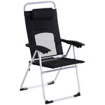 Folding Camping Chair, 3-position Recliner, Black | Black