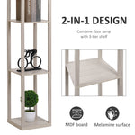 Floor Lamp Reading Lamp With 3-tier Storage Shelf Acrylic | One Size | Pale Brown