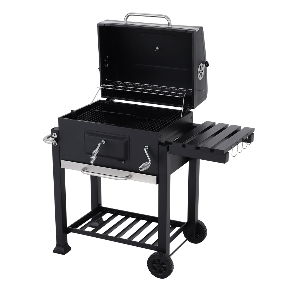 Outdoor Charcoal Bbq Grill With Portable Trolley Garden Grill