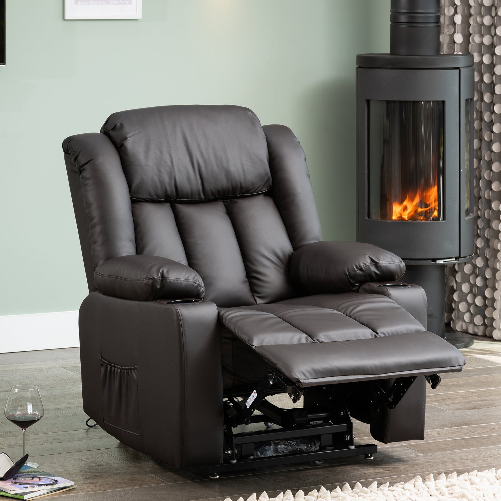 Sheridan Dual Motor Electric Riser Recliner With Massage And Heat | Brown