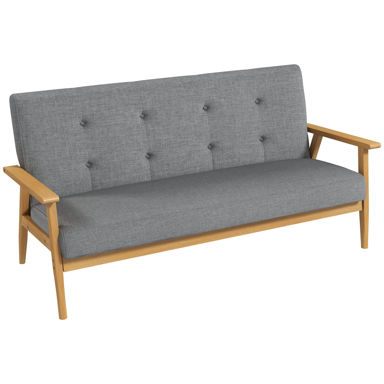 Modern 3 Seater Sofa Upholstery Couch With Rubber Wood Legs