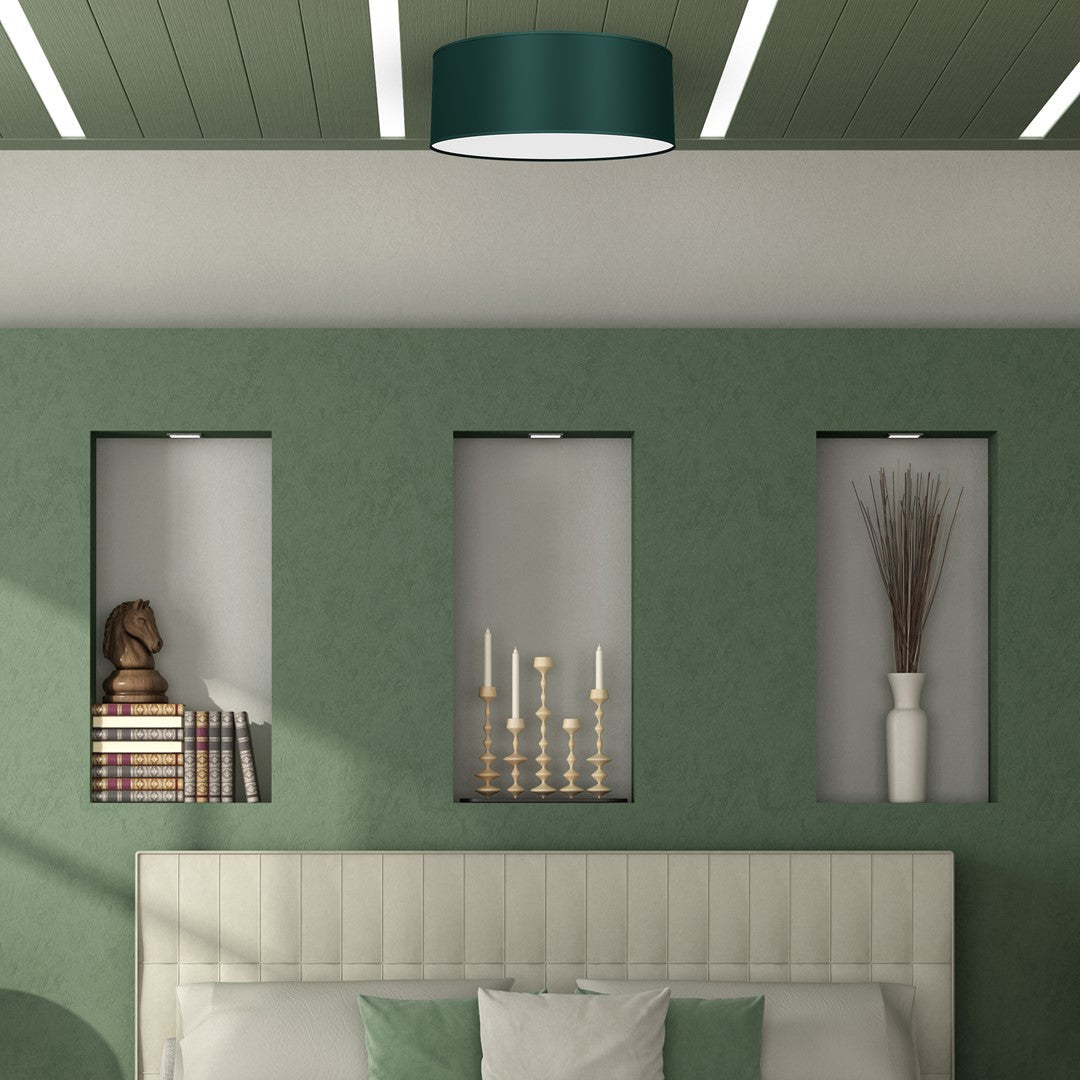 Verde Hand Made Scandi Style 40cm Ceiling Lamp In A Rich Green Finish Holds 2xe27 Led Bulbs