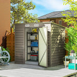6 X 4ft Galvanised  Metal Garden Shed With Lockable Door